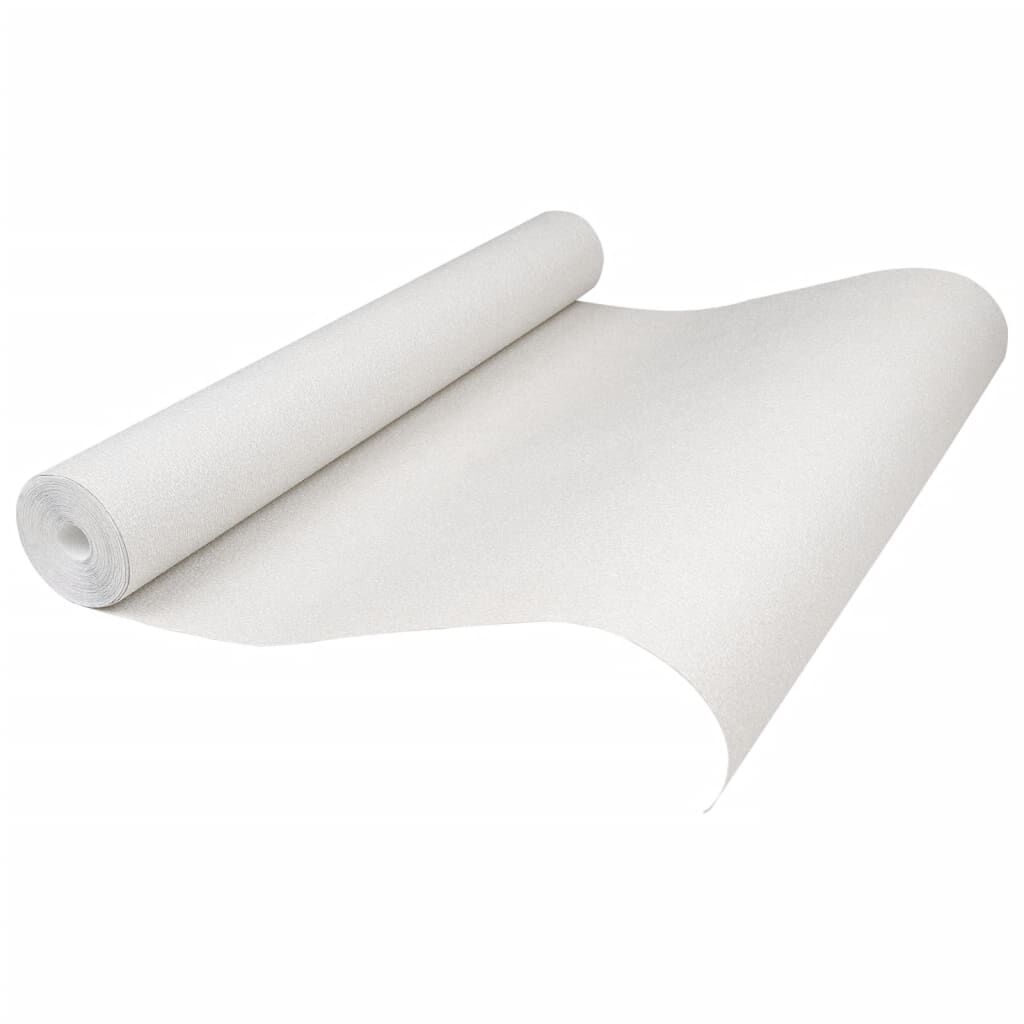 vidaXL Ταπετσαρία 3D Μονόχρωμη Λευκή 10x0,53μ Non-woven
