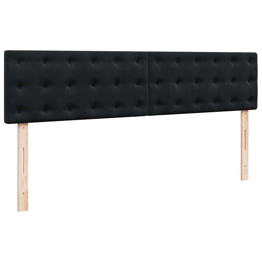 vidaXL Οθωμανικό κρεβάτι με στρώμα & LEDs Μαύρο 180x200cm Velvet