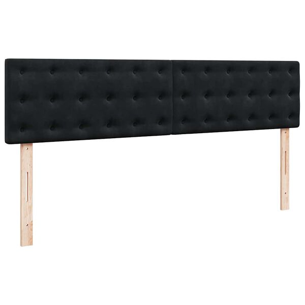vidaXL Οθωμανικό κρεβάτι με στρώμα & LEDs Μαύρο 180x200cm Velvet