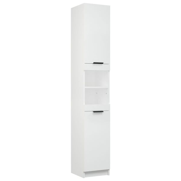 vidaXL Ντουλάπι Μπάνιου Λευκό 32 x 34 x 188,5 εκ. Επεξεργασμένο Ξύλο