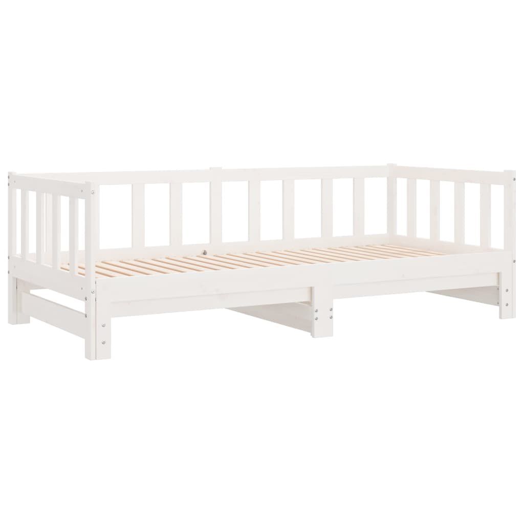 vidaXL Καναπές Κρεβάτι Συρόμενος Λευκός 2x(90x190) εκ. από Μασίφ Πεύκο