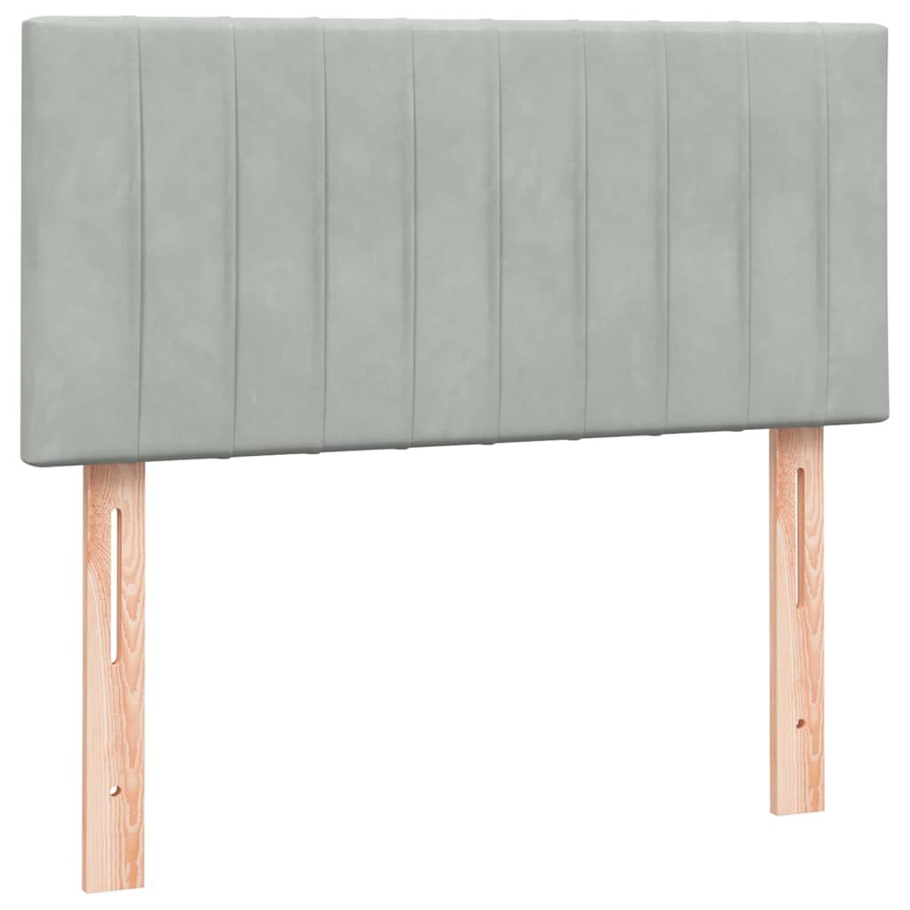 vidaXL Box Spring κρεβάτι με στρώμα ανοιχτό γκρι 80x220 cm Βελούδινο