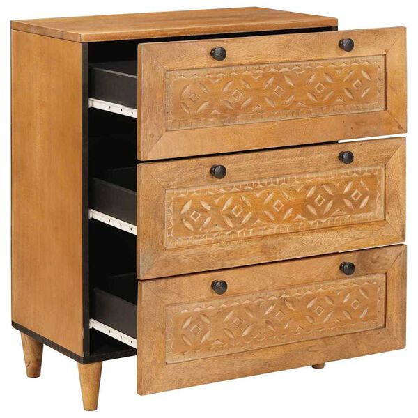 vidaXL Πλαϊνό γραφείο 2 pcs Καφέ 60 x 33 x 75 cm Μασίφ ξύλο μάνγκο