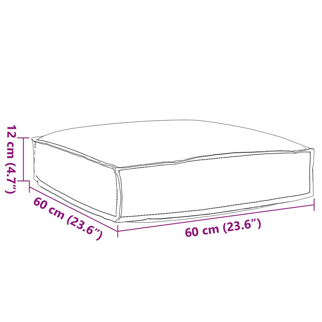 vidaXL Μαξιλάρι Παλετών για κάθισμα Φύλλο 60x60x12 εκ. Υφασμάτινο