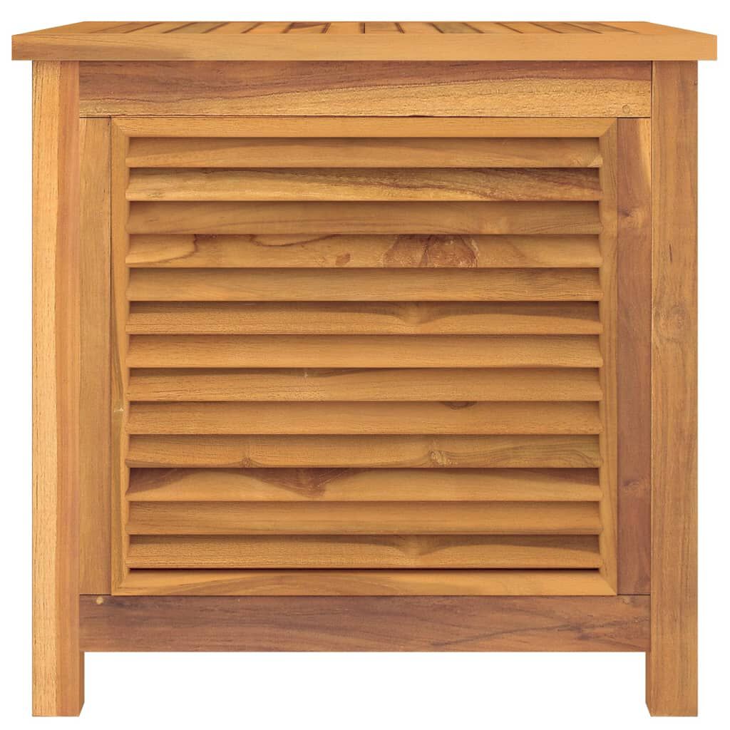 vidaXL Μπαούλο Αποθήκευσης Κήπου με Τσάντα 60x50x58 εκ Μασίφ Ξύλο Teak