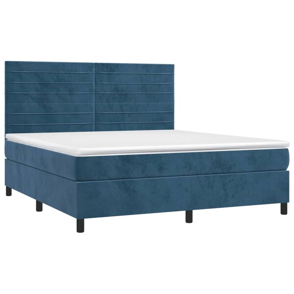 vidaXL &Kappa;&rho;&epsilon;&beta;ά&tau;&iota; Boxspring &mu;&epsilon; &Sigma;&tau;&rho;ώ&mu;&alpha; & LED &Sigma;&kappa;. &Mu;&pi;&lambda;&epsilon; 160x200&epsilon;&kappa;. &Beta;&epsilon;&lambda;&omicron;ύ&delta;&iota;&nu;&omicron;