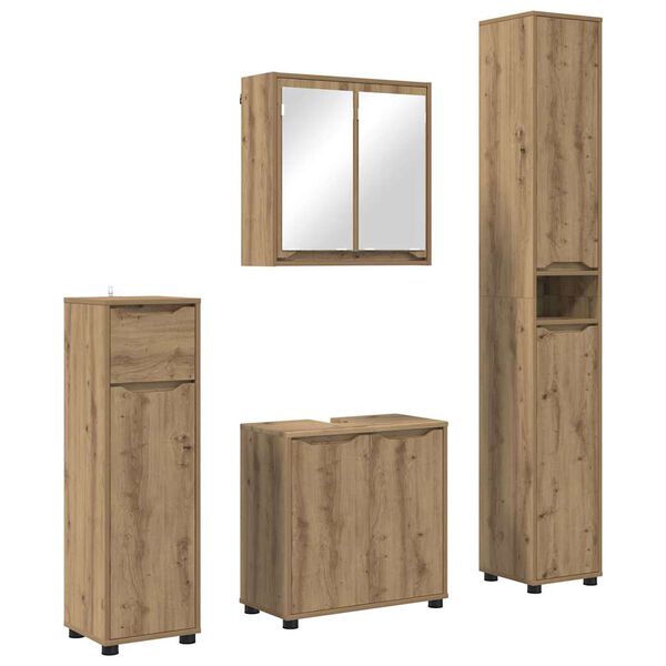 vidaXL &Sigma;&epsilon;&tau; &Epsilon;&pi;ί&pi;&lambda;&omega;&nu; &Mu;&pi;ά&nu;&iota;&omicron;&upsilon; 4 pcs Artisan Oak &Epsilon;&pi;&epsilon;&xi;&epsilon;&rho;&gamma;&alpha;&sigma;&mu;έ&nu;&omicron; &xi;ύ&lambda;&omicron;