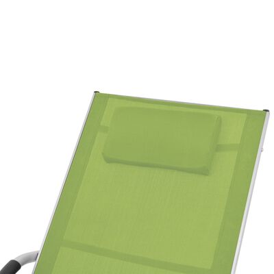 vidaXL Ξαπλώστρα Πράσινη από Αλουμίνιο / Textilene με Μαξιλάρι