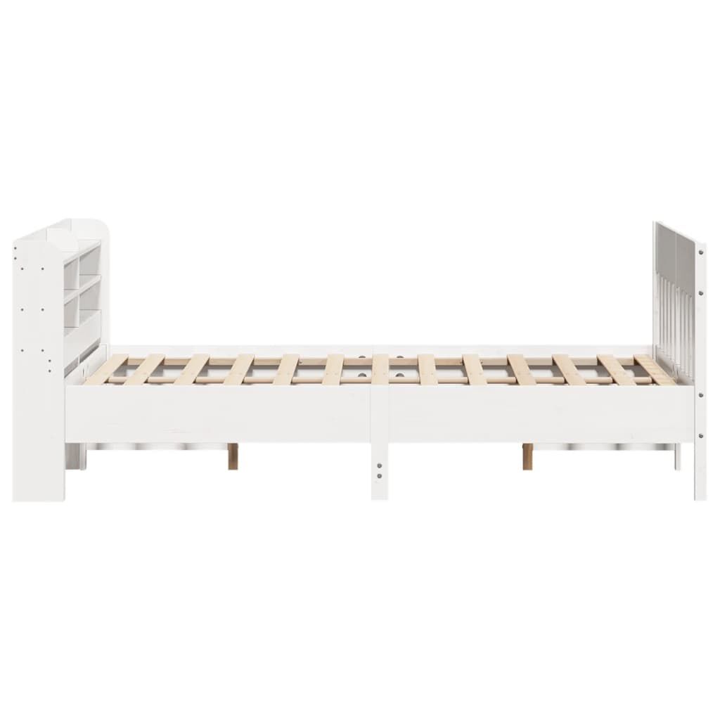 vidaXL Σκελετός Κρεβ. Χωρίς Στρώμα Λευκό 135x190 εκ Μασίφ Πεύκο
