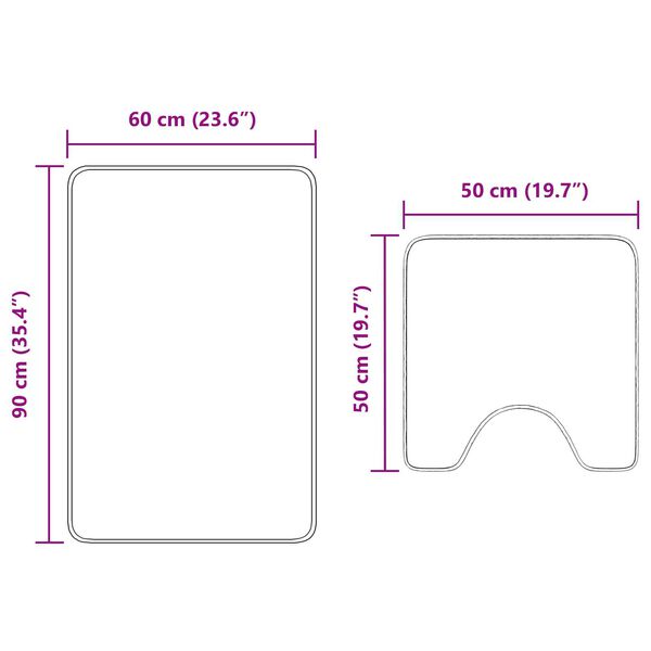 vidaXL Πατάκι μπάνιου 2 pcs Κρεμ 50 x 50 cm Πολυπροπυλένιο