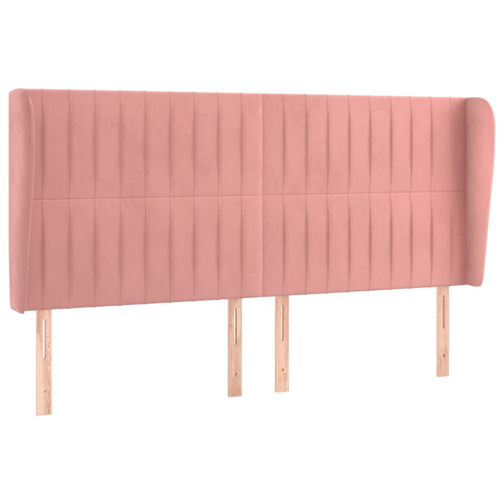 vidaXL Κεφαλάρι με Πτερύγια Ροζ 163x23x118/128 εκ. Βελούδινο