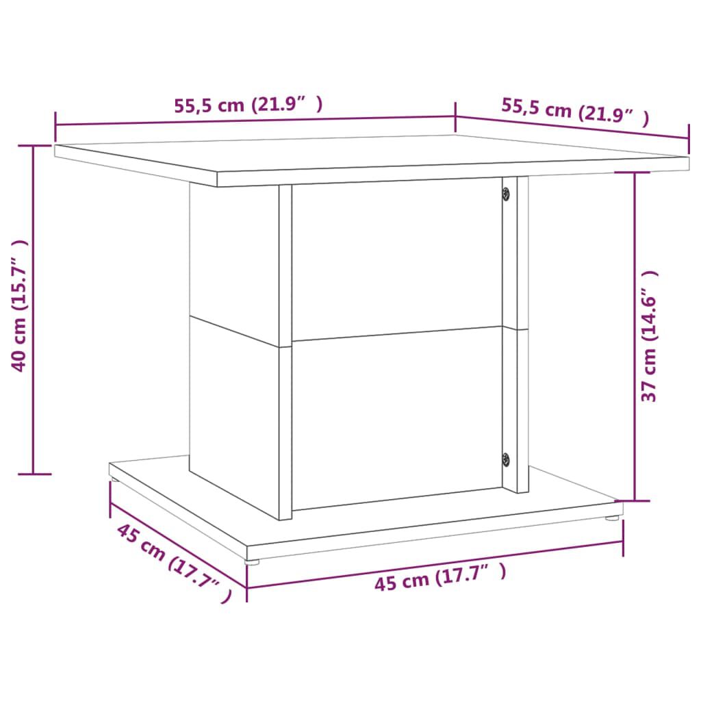 vidaXL Τραπεζάκι Σαλονιού Sonoma Δρυς 55,5x55,5x40 εκ. Επεξεργ. Ξύλο
