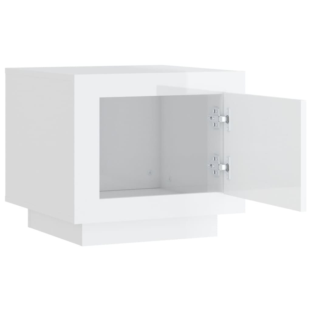 vidaXL Τραπεζάκι Σαλονιού Γυαλιστερό Λευκό 51x50x45 εκ. Επεξεργ. Ξύλο