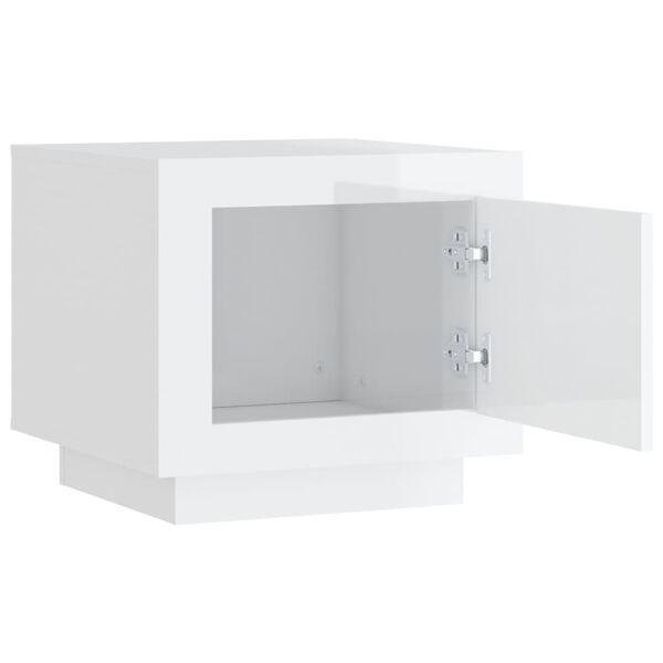 vidaXL Τραπεζάκι Σαλονιού Γυαλιστερό Λευκό 51x50x45 εκ. Επεξεργ. Ξύλο