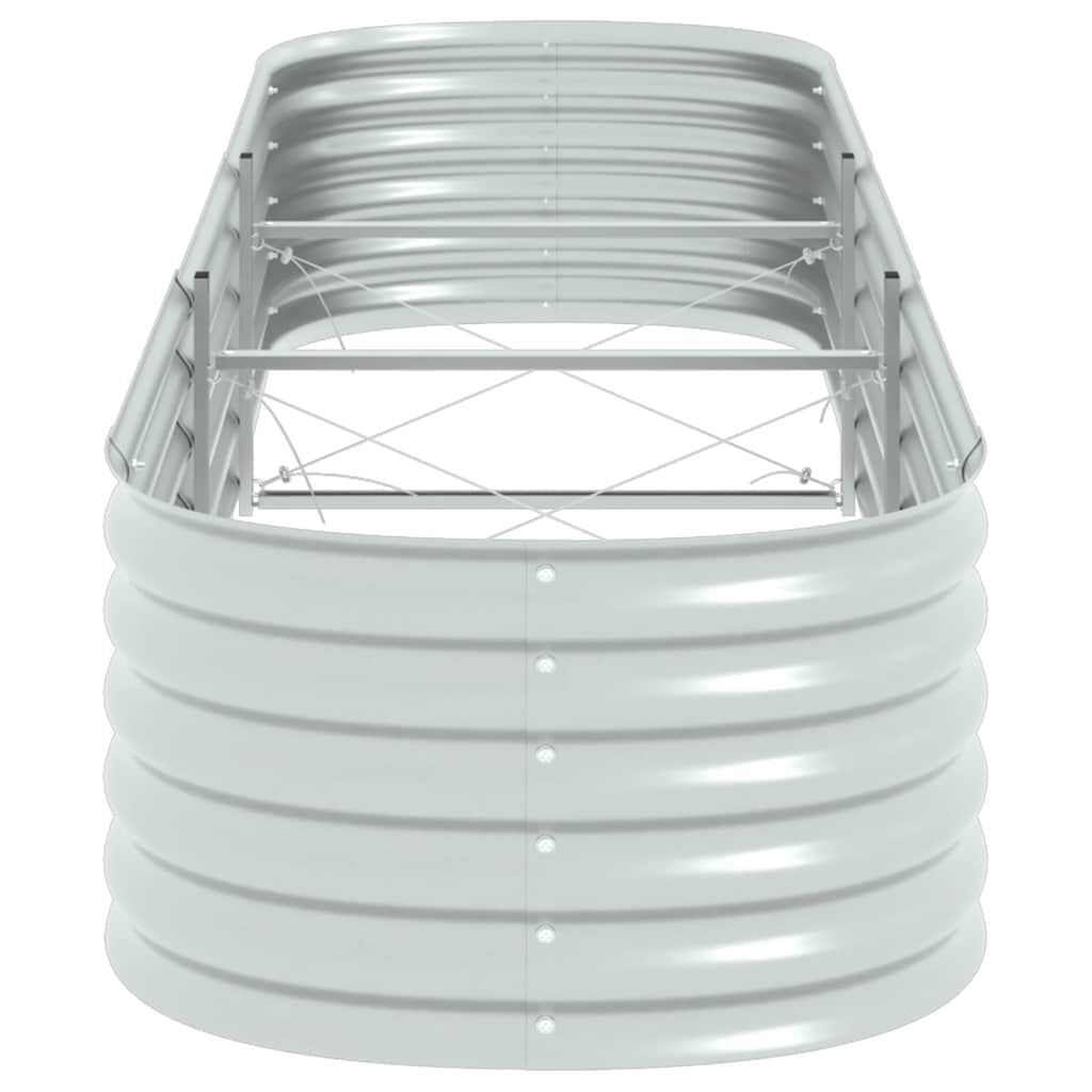 vidaXL Ζαρντινιέρα Υπερυψωμένη Ασημί 320x80x44 εκ. Γαλβανισμ. Χάλυβας