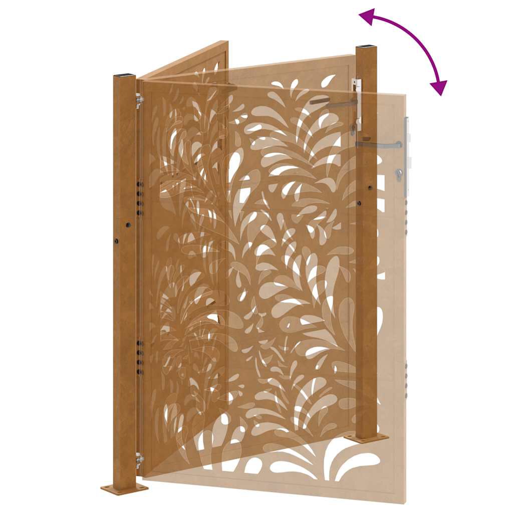 vidaXL Πύλη κήπου 105x130 cm από χάλυβα με κυματοειδές σχέδιο