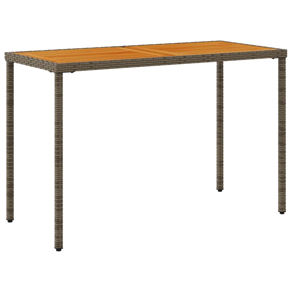 vidaXL Τραπέζι Κήπου Επιφάνεια Ακακίας Γκρι 115x54x74 εκ. Συνθ. Ρατάν