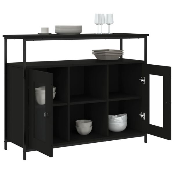 vidaXL Μπουφές Μαύρος 100x35x80 εκ. από Επεξεργασμένο Ξύλο