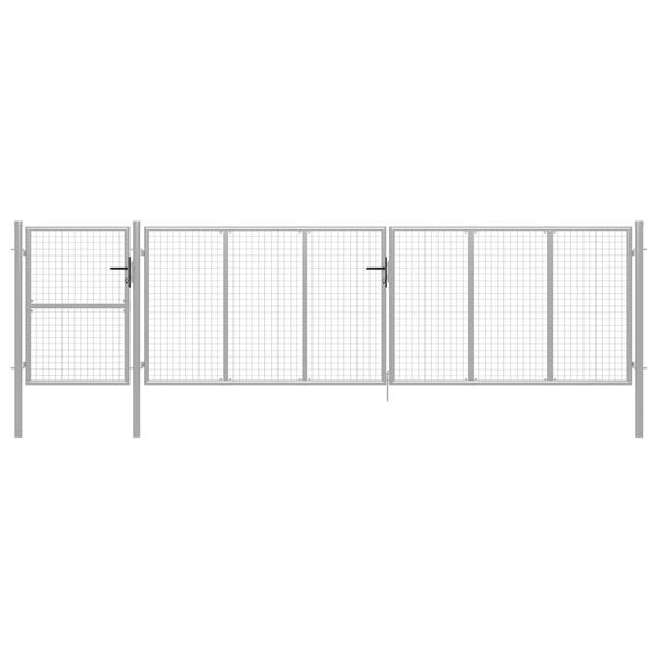 vidaXL Πόρτα Περίφραξης Κήπου Ασημί 500 x 125 εκ. Ατσάλινη