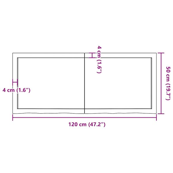 vidaXL Ράφι Τοίχου Ανοιχτό Καφέ 120x50x(2-6)εκ. Επεξ. Μασίφ Ξύλο Δρυός