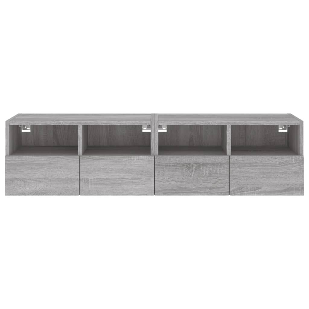 vidaXL Έπιπλα Τοίχου Τηλεόρασης 2τεμ Γκρι Sonoma 60x30x30εκ Επεξ. Ξύλο