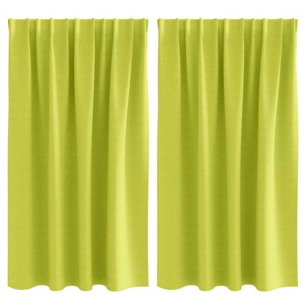 vidaXL Κουρτίνες με κουρτίνες 2 pcs Λαχανί Πολυεστέρας