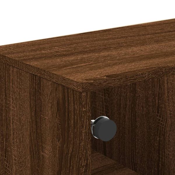 vidaXL Τραπεζάκι Σαλονιού Καφέ Δρυς 68,5x50x50 εκ. με Γυάλινες Πόρτες