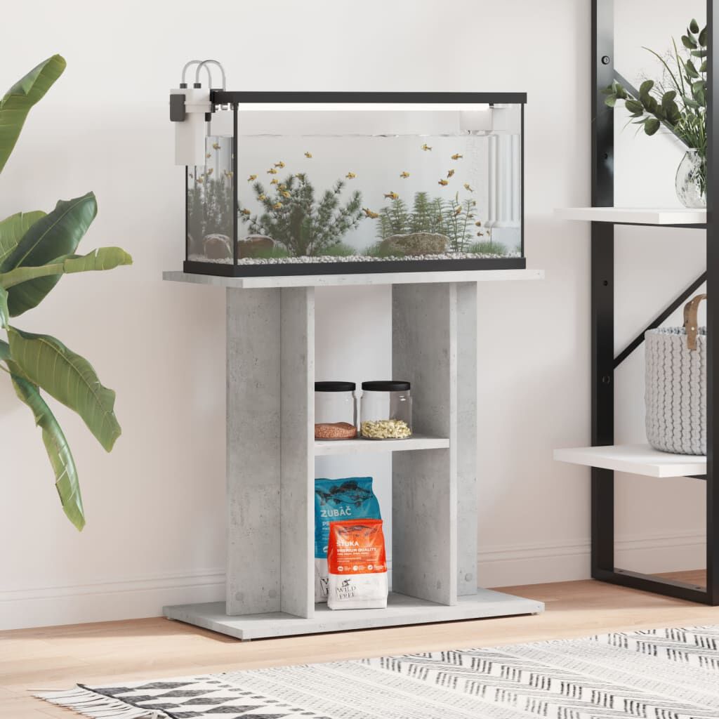 vidaXL Βάση Ενυδρείου Γκρι Σκυροδ. 60x30x60 εκ. από Επεξεργασμένο Ξύλο