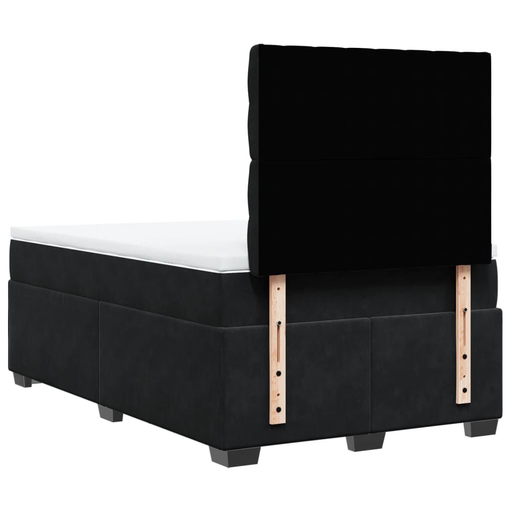 vidaXL Κρεβάτι Boxspring με Στρώμα Μαύρο 120 x 200 εκ. Βελούδινο