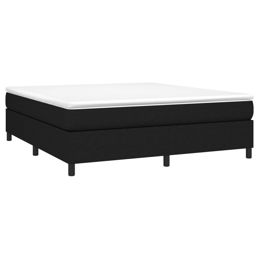 vidaXL Κρεβάτι Boxspring με Στρώμα Μαύρο 180x200 εκ. Υφασμάτινο