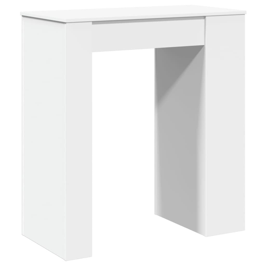 vidaXL Τραπέζι Μπαρ με Ράφια Λευκό 95x47x103,5 εκ. Επεξεργ. Ξύλο