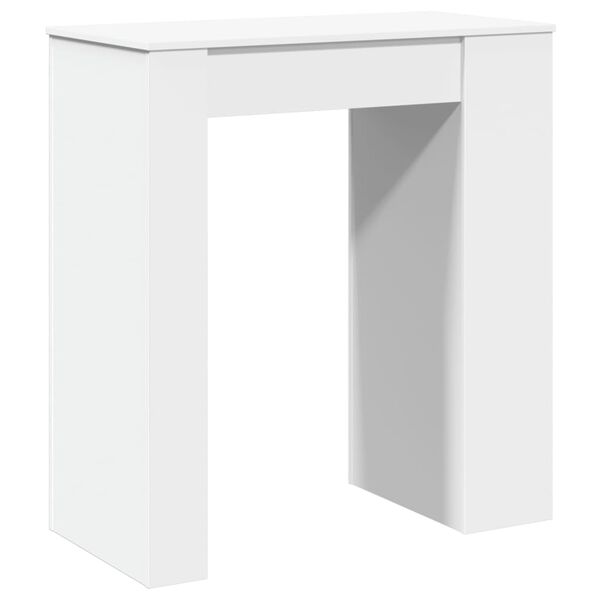 vidaXL Τραπέζι Μπαρ με Ράφια Λευκό 95x47x103,5 εκ. Επεξεργ. Ξύλο