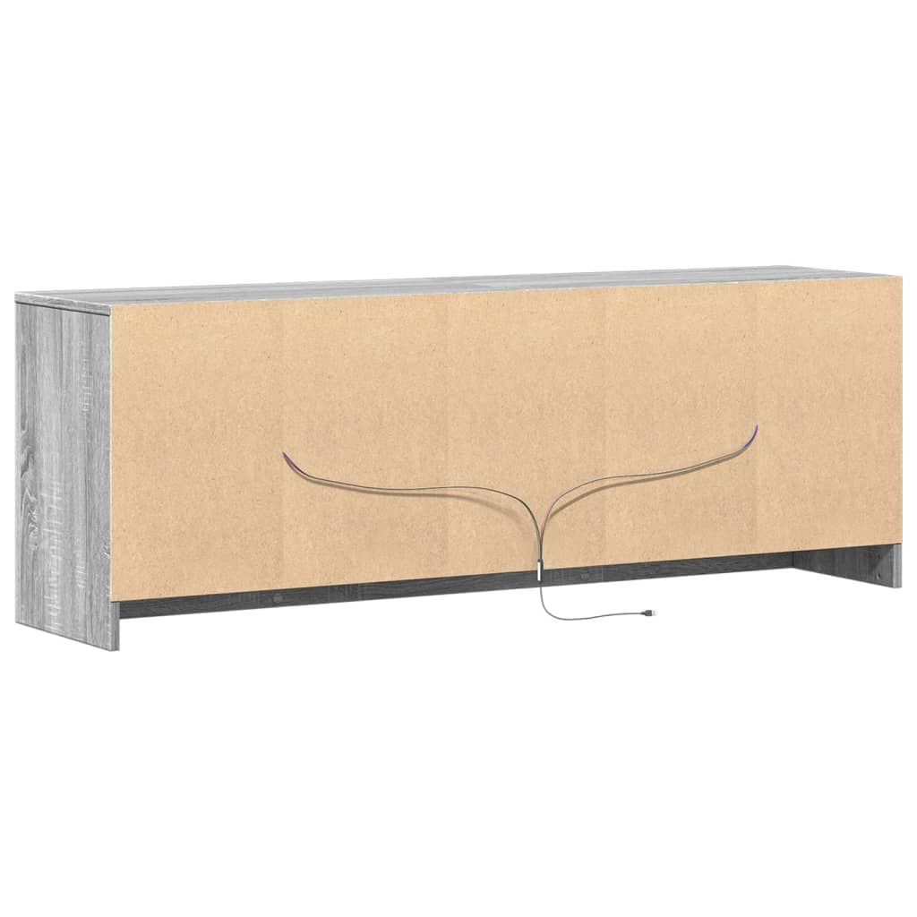 vidaXL Έπιπλο Τηλεόρασης με LED Γκρι Sonoma 139,5x34x50 εκ. Επεξ. Ξύλο
