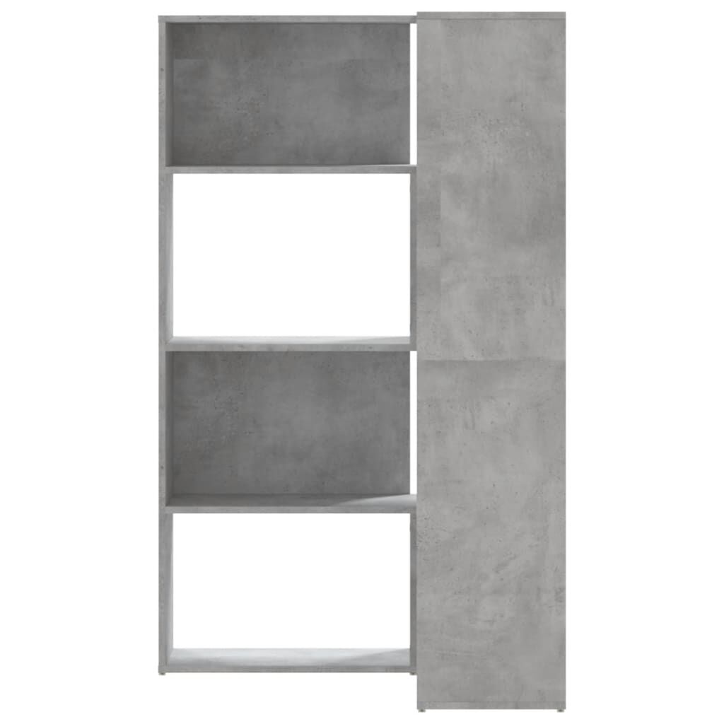 vidaXL Βιβλιοθήκη Γωνιακή 4 Επ. Γκρι Σκυροδέμ. 85x85x140 εκ Επεξ. Ξύλο