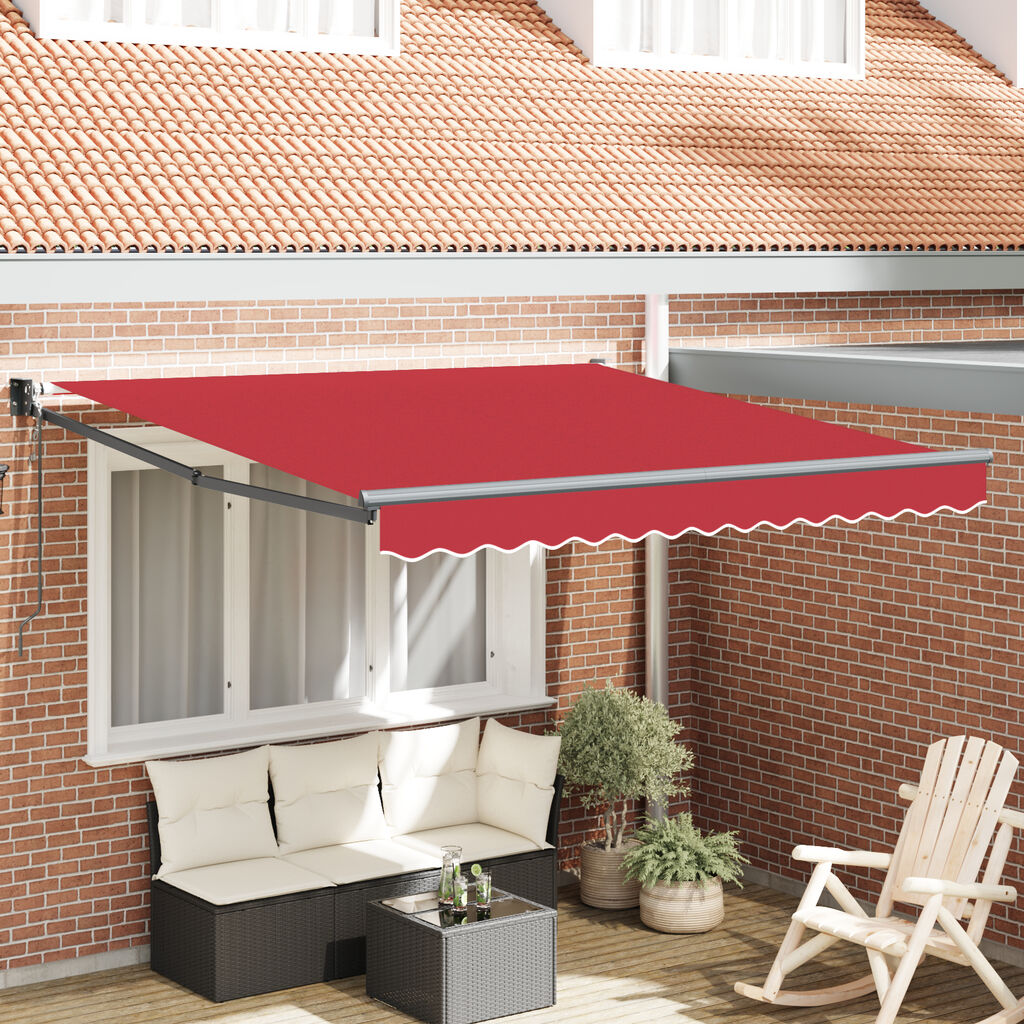 vidaXL Αυτόματη Ανασυρόμενη Τέντα Κόκκινη 300x250 cm