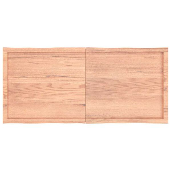 vidaXL Επιφ Τραπεζιού Αν Καφέ 140x60x(2-4)εκ.Ακατέργ. Μασίφ Ξύλο Δρυός