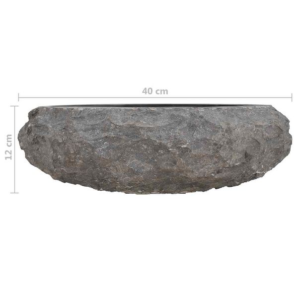 vidaXL Νιπτήρας Μαύρος 40 x 12 εκ. Μαρμάρινος