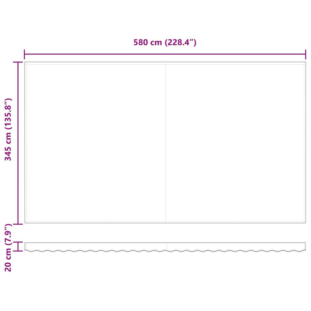 vidaXL Τέντα Συρόμενη Χειροκίνητη με LED Πορτοκαλί/Καφέ 600 x 350 εκ.