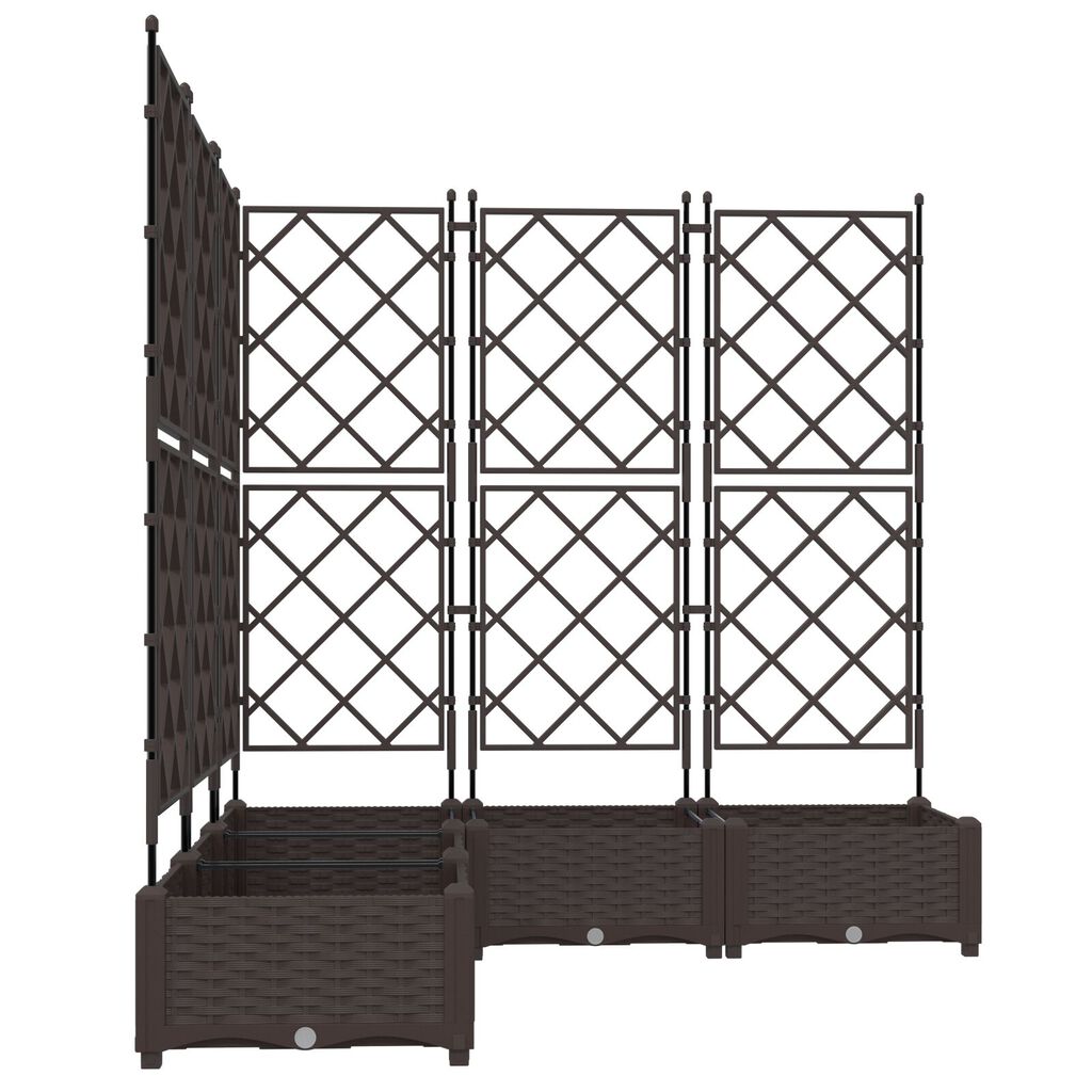 vidaXL Γλάστρα Κήπου με Πλέγμα 5 τμχ Καφέ 120x120x125,5 εκ