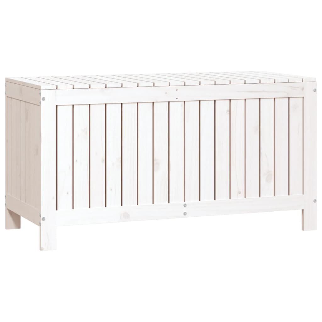 vidaXL Κουτί Αποθήκευσης Κήπου Λευκό 115x49x60 εκ. Μασίφ Ξύλο Πεύκου