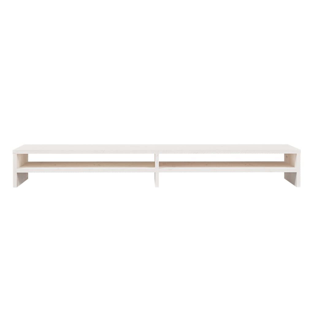 vidaXL Βάση Οθόνης Λευκή 100 x 24 x 13 εκ. από Μασίφ Ξύλο Πεύκου