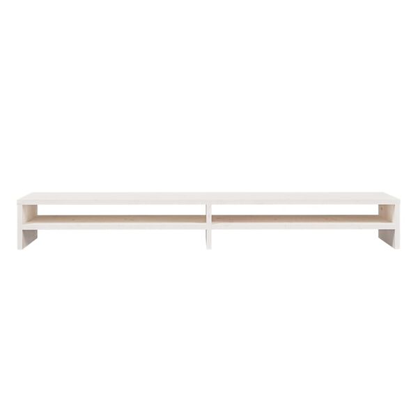 vidaXL Βάση Οθόνης Λευκή 100 x 24 x 13 εκ. από Μασίφ Ξύλο Πεύκου