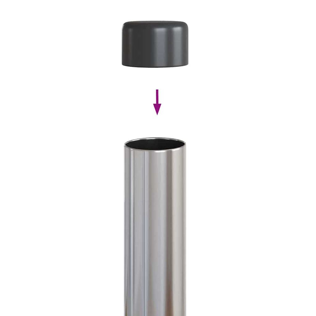 vidaXL Πό posts φράχτη 2 pcs Ασημί 100 cm Ατσάλι με Επικάλυψη Πούδρας