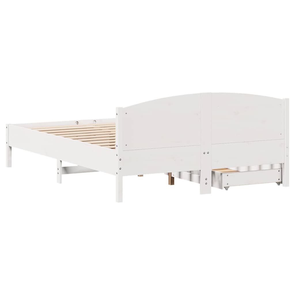 vidaXL Σκελετός Κρεβ. Χωρίς Στρώμα Λευκό 140x190 εκ Μασίφ Πεύκο
