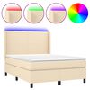 vidaXL &Kappa;&rho;&epsilon;&beta;ά&tau;&iota; Boxspring &mu;&epsilon; &Sigma;&tau;&rho;ώ&mu;&alpha; & LED &Kappa;&rho;&epsilon;&mu; 140x190 &epsilon;&kappa;. &Upsilon;&phi;&alpha;&sigma;&mu;ά&tau;&iota;&nu;&omicron;