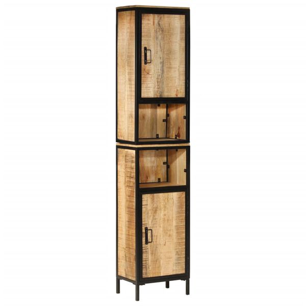 vidaXL Ντουλάπι Μπάνιου 40 x 27 x 180 εκ. Σίδηρο και Μασίφ Ξύλο Μάνγκο