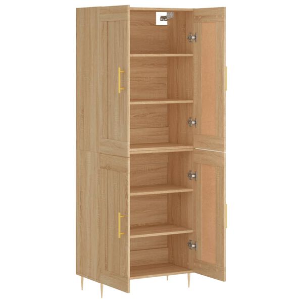 vidaXL Ντουλάπι Sonoma δρυς 69,5 x 34 x 180 εκ. από Επεξεργασμένο Ξύλο