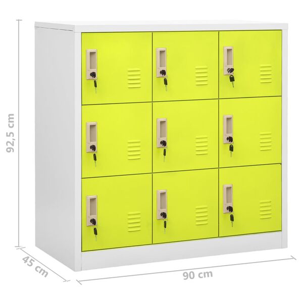 vidaXL Φοριαμοί 2 τεμ. Ανοιχτό Γκρι/Πράσινο 90x45x92,5 εκ. Ατσάλινοι
