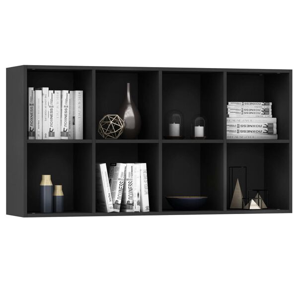 vidaXL Ραφιέρα/Βιβλιοθήκη Μαύρη 66 x 30 x 130 εκ. από Επεξ. Ξύλο