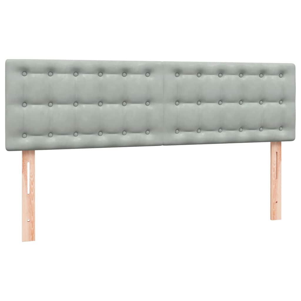 vidaXL Κρεβάτι Boxspring με Στρώμα Ανοιχτό Γκρι 140x210 εκ. Βελούδινο